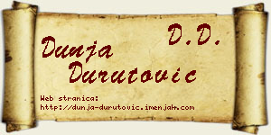 Dunja Durutović vizit kartica